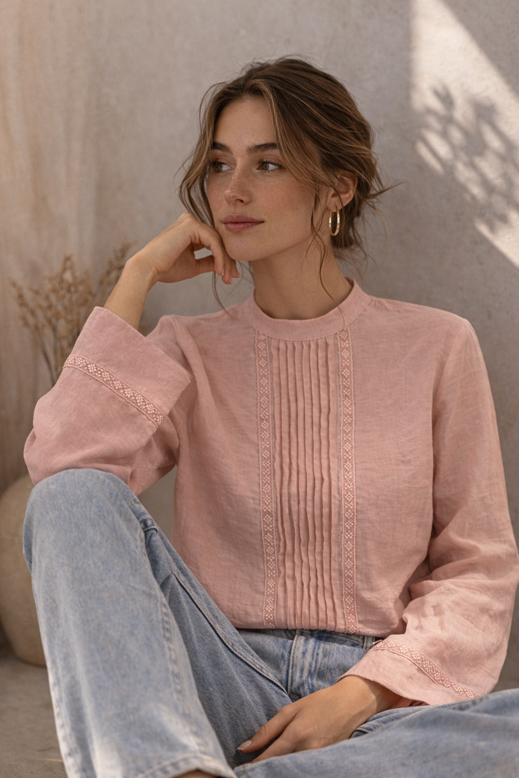 bohemian rhapsody attire pembe soft minimal kadin bluz